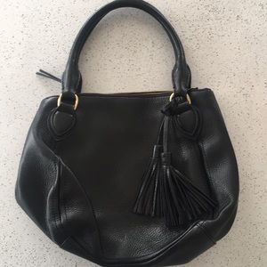 J. Crew Peyton pebbled leather black purse